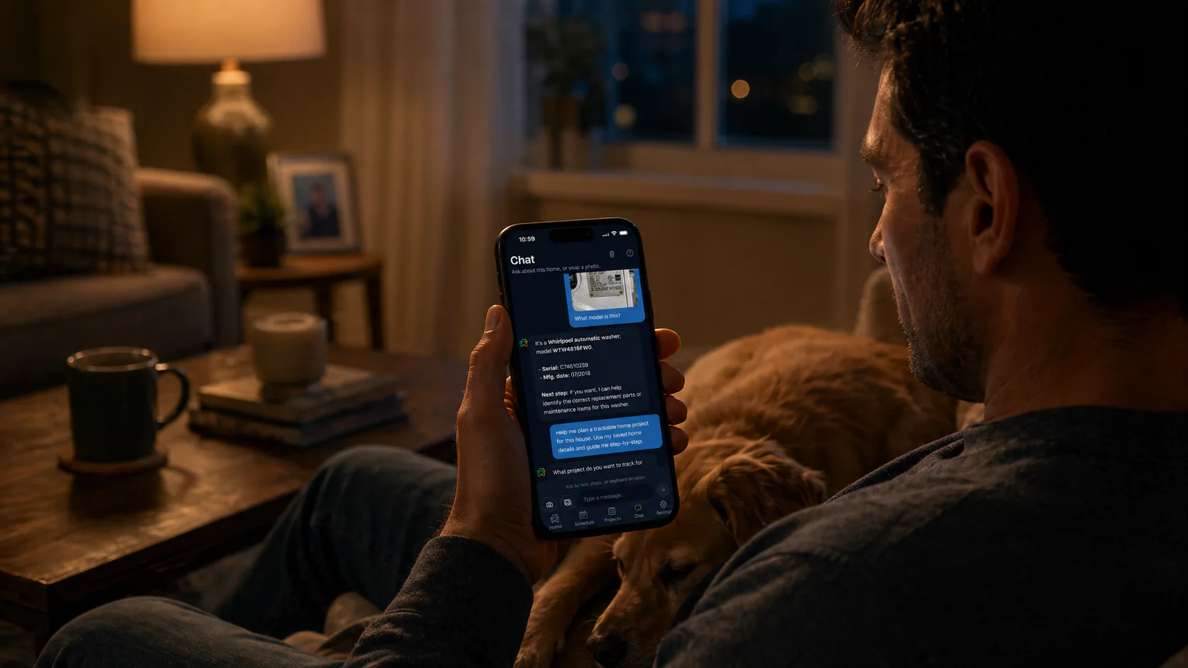 Using AI help inside a home management app